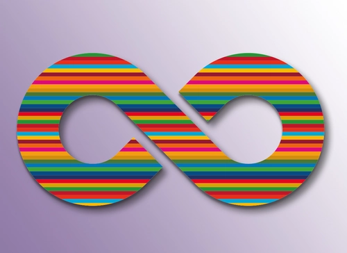 Ein Möbiusband in den Farben der SDGs (Ziele für Nachhaltige Entwicklung der UN). 